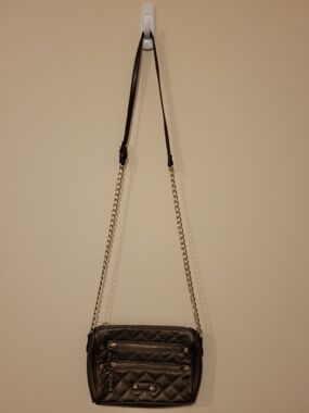 New Women's MMS Black Quilted Shoulder Bag